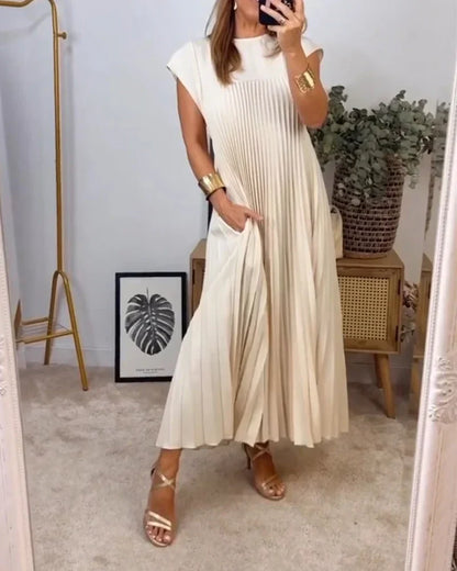 CM | Vestido plisado monocolor de señora