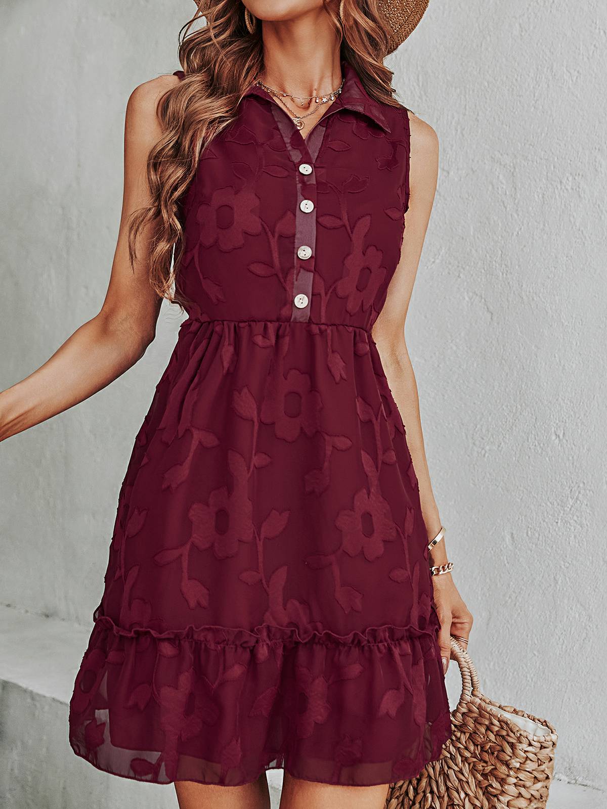 CM | Vestido de jacquard monocolor