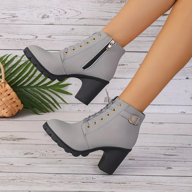 CM | BOTAS DE MUJER CON TACÓN GRUESO