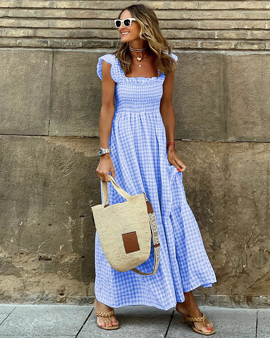 CM | Mariposa Manga Cintura Swing Maxi Vestido