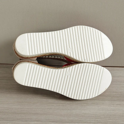 CM | Sandalias de cuña con lazo para mujer