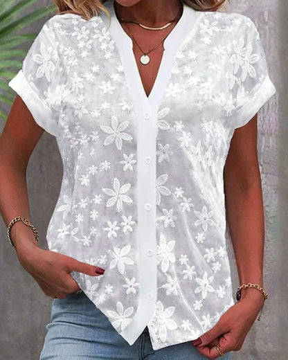 CM | Blusa de manga corta con escote en V
