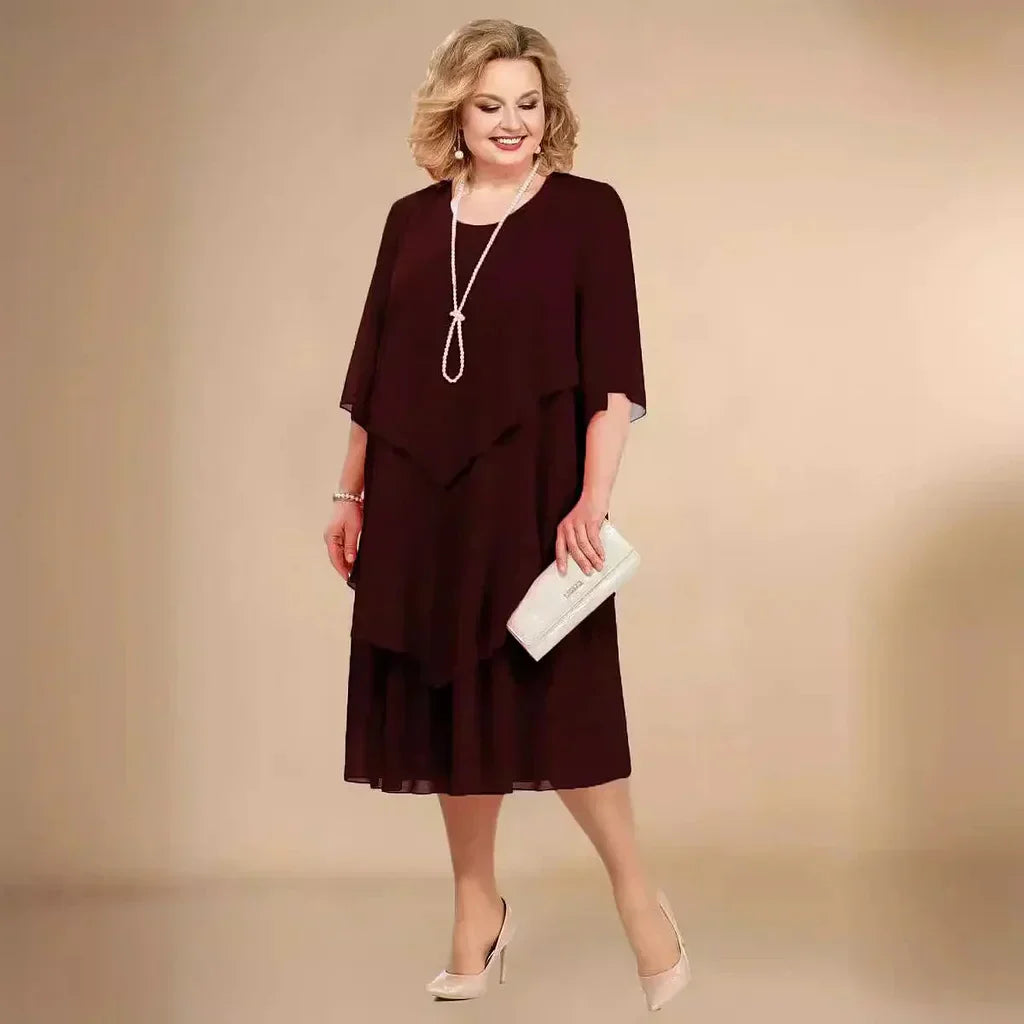 CM | VESTIDO MIDI CON DOBLADILLO EN CAPAS.