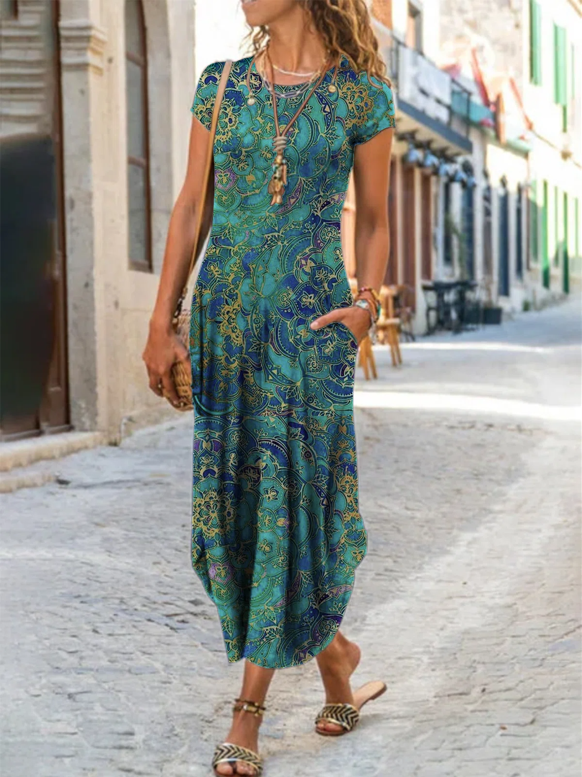 CM | Vestido midi estampado abstracto