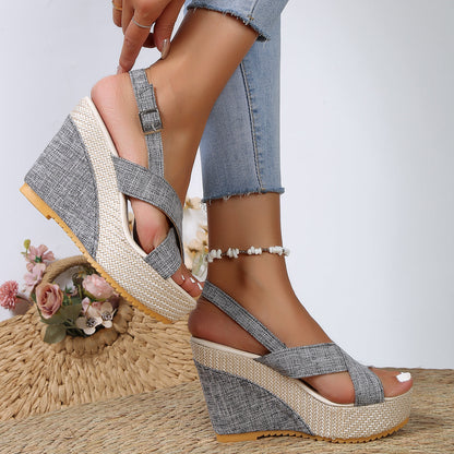 CM | Sandalias de cuña con suela gruesa para mujer
