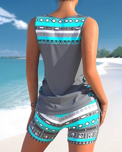 CM | Tankini con estampado geométrico