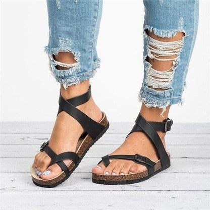 CM | | Elegantes sandalias con tiras de piel
