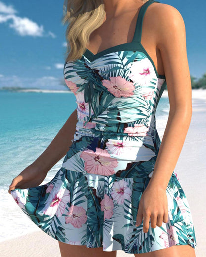CM | Traje de baño tropical con falda floral