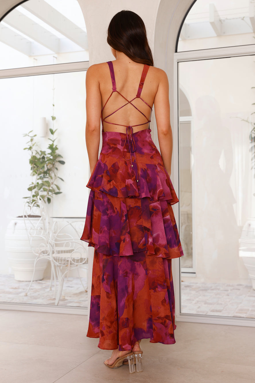 CM | Maxivestido de mujer - Top entallado - Falda con vuelo - Escote en pico - Tejido de lujo