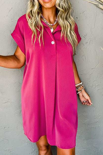 CM | Mini vestido camisero abotonado con cuello
