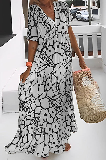 CM | VESTIDO MIDI DE FIESTA CON ESTAMPADO FLORAL