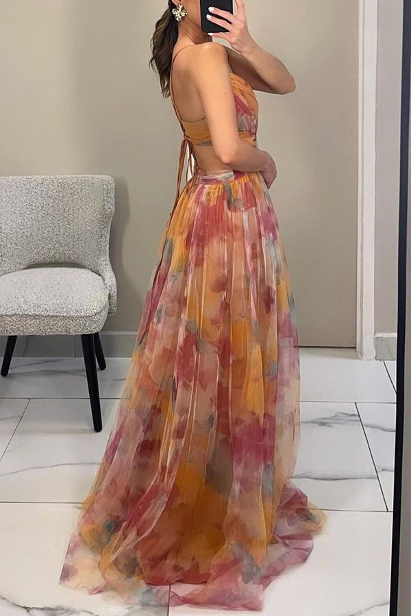 CM | Maxi vestido con encantador estampado floral