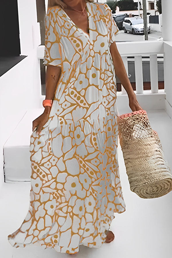 CM | VESTIDO MIDI DE FIESTA CON ESTAMPADO FLORAL
