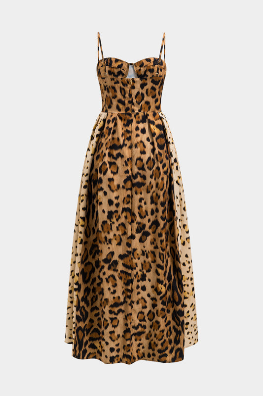 CM | Vestido midi con atrevido estampado de leopardo