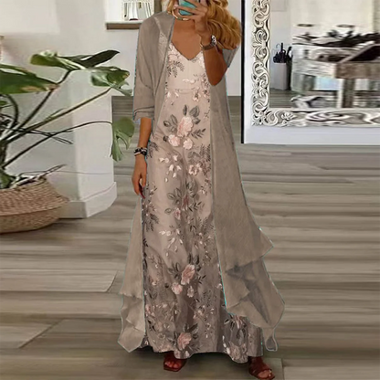 CM | Maxivestido floral de dos piezas