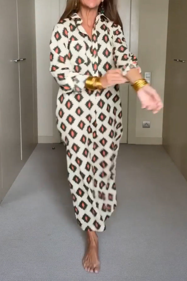 CM | Mujer Comfy Moda Impreso Maxi Vestidos