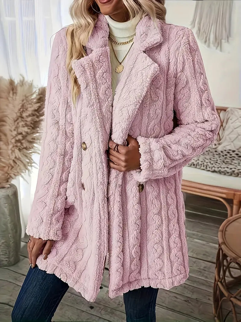 CM | Chaqueta térmica suave, monocolor y de manga larga
