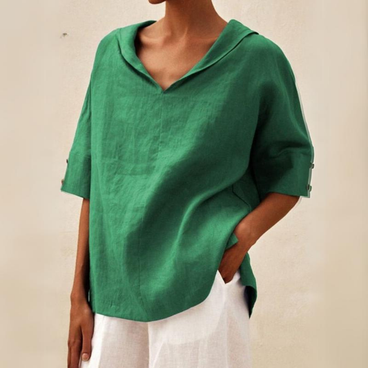 CM | BLUSA OVERSIZE DE ALGODÓN CON ESTILO