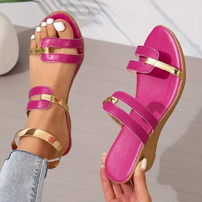 CM | Sandalias con tacón bajo de cuña