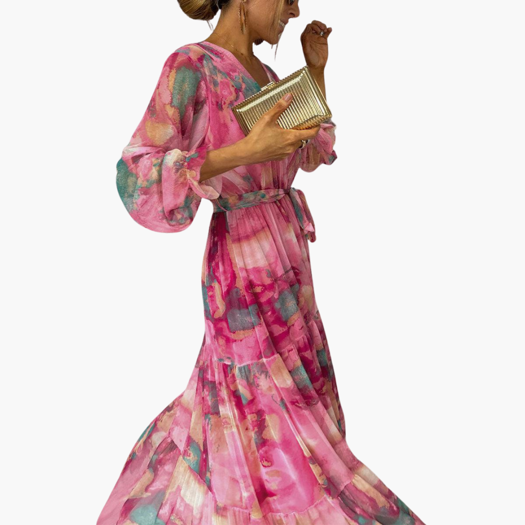 CM | maxi vestido de mujer con mangas largas para llevar en verano