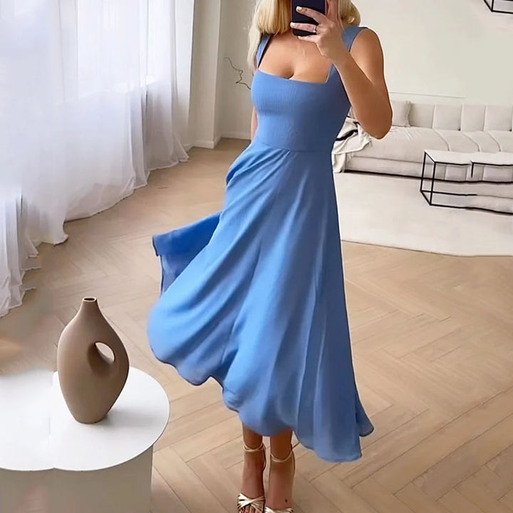 CM | Elegantes vestidos monocolor sin mangas para mujer