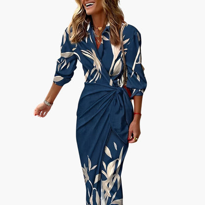 CM | Vestido midi de verano para mujer con nudos laterales y estampado de rayas