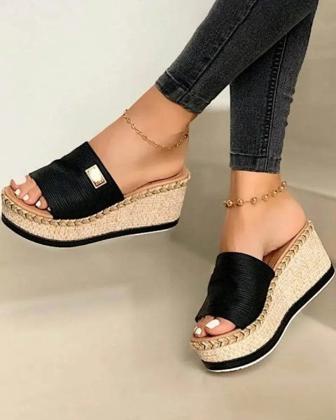 CM | - Sandalias abiertas con tacón de cuña