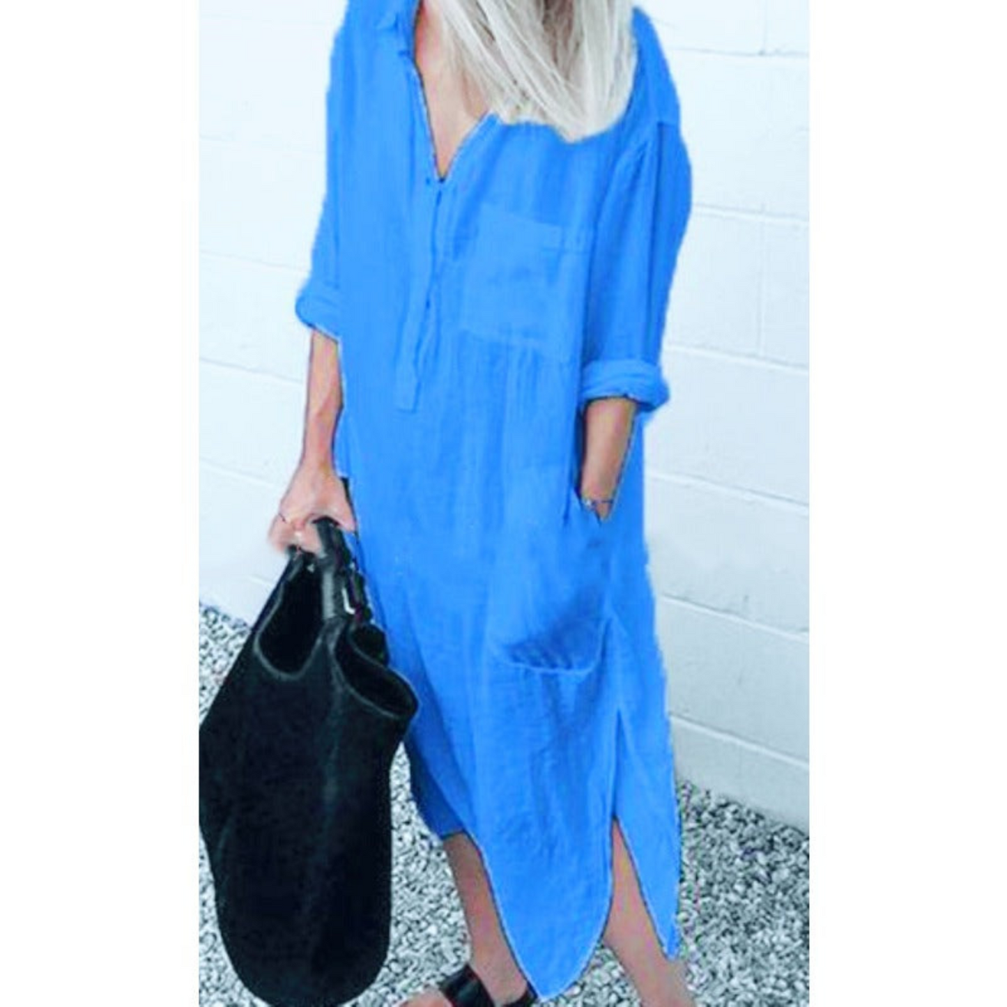 CM | vestido blusa de gran tamaño de moda para las mujeres