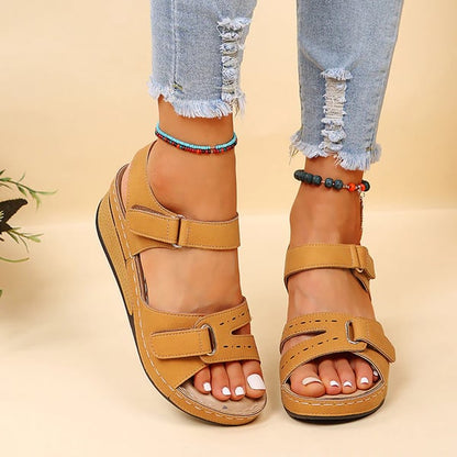 CM | - Sandalias romanas para mujer con cierre de velcro
