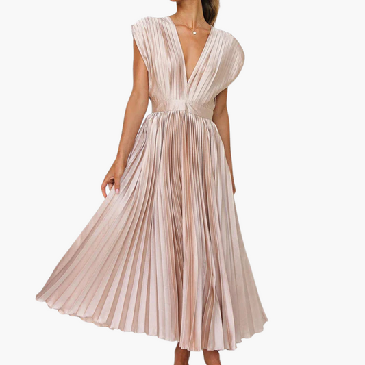 CM | Vestido midi floral con mangas abullonadas