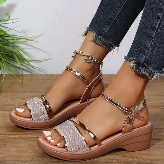 CM | - 2024 Nuevas sandalias ortopédicas de cuña para mujer con puntera abierta