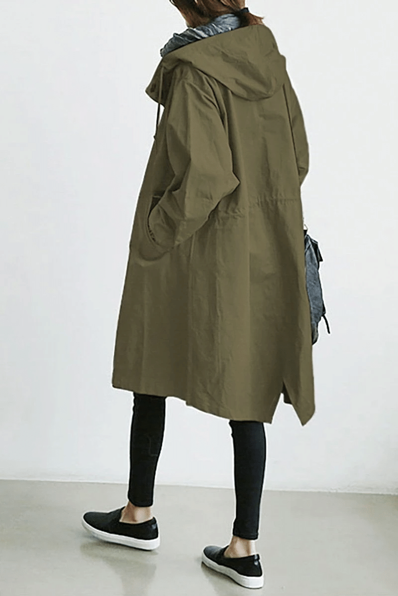 CM | Elegante gabardina suelta monocolor