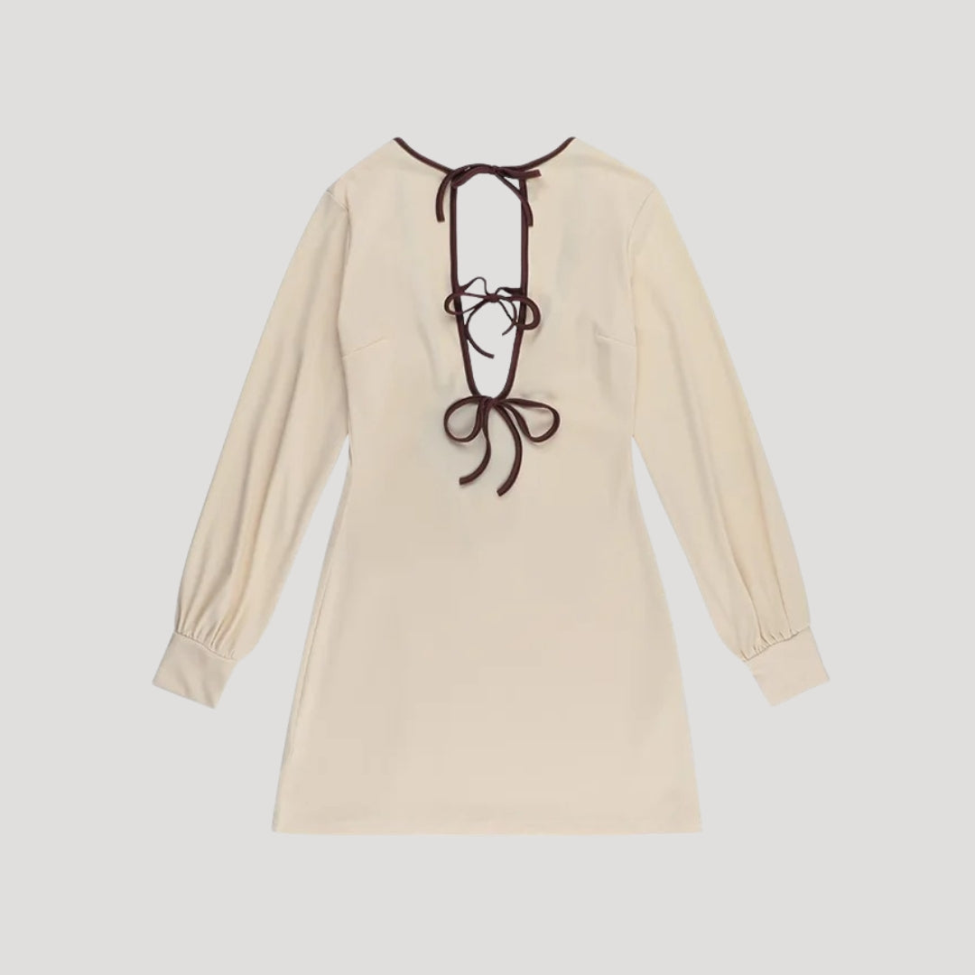 CM | Minivestido de fiesta de manga larga con tirantes para mujer
