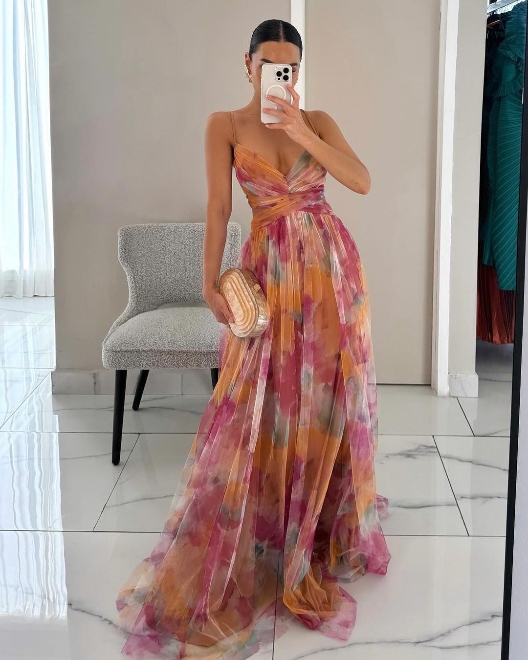 CM | Maxi vestido con encantador estampado floral
