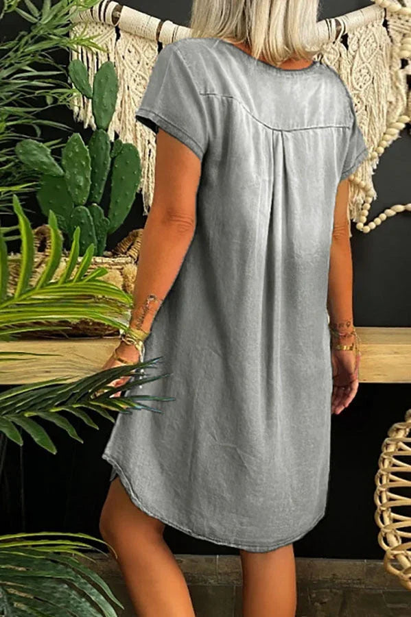 CM | Minivestido vaquero informal de manga corta