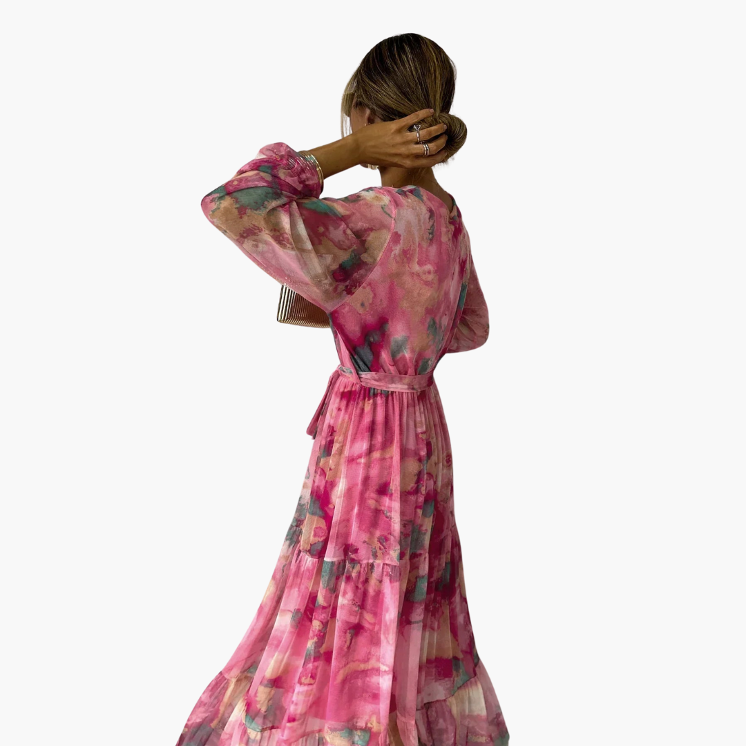 CM | maxi vestido de mujer con mangas largas para llevar en verano