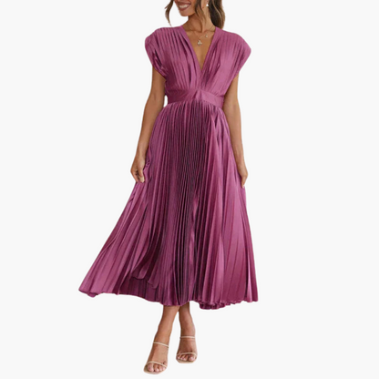 CM | Vestido midi floral con mangas abullonadas