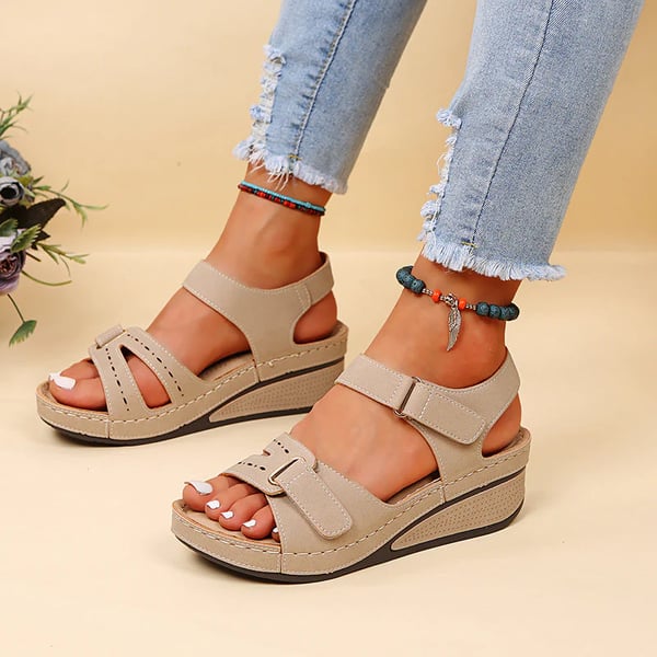 CM | - Sandalias romanas para mujer con cierre de velcro