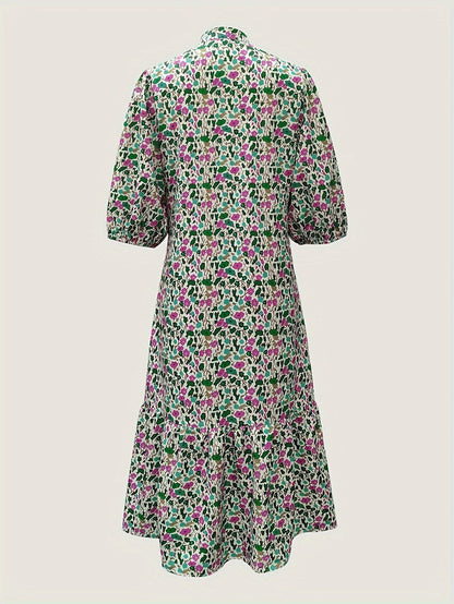 CM | elegante vestido midi verde para mujer