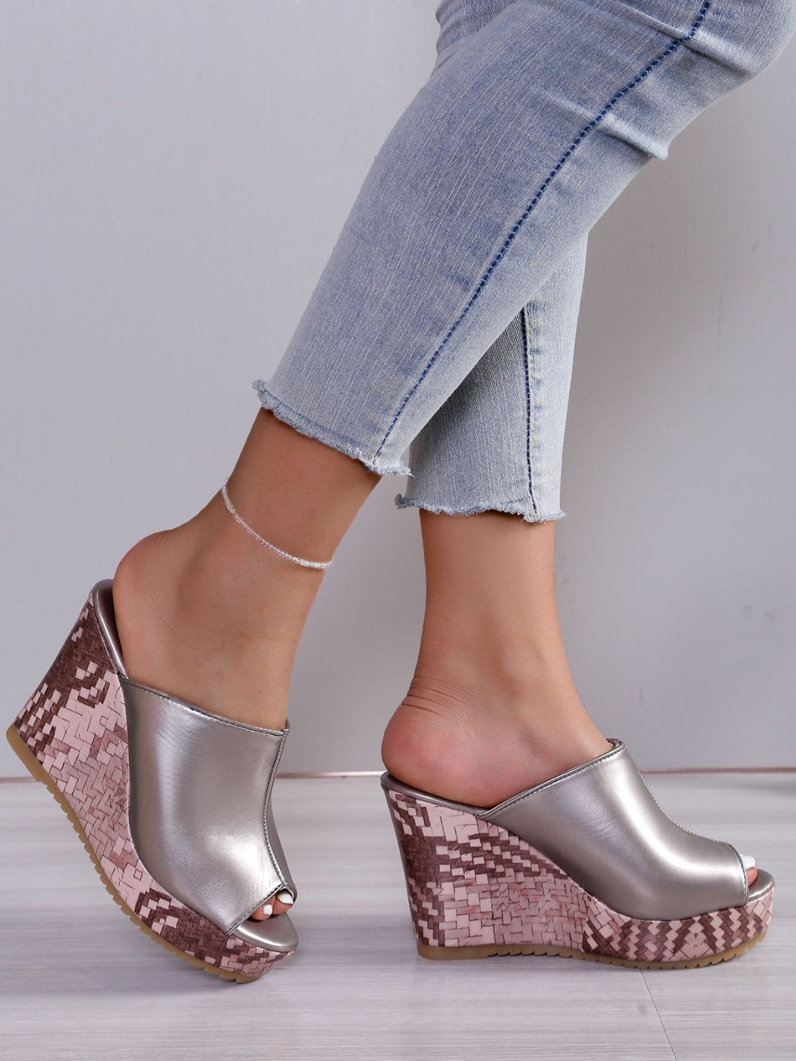 CM | Sandalias de tacón alto en piel de PU