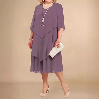 CM | VESTIDO MIDI CON DOBLADILLO EN CAPAS.
