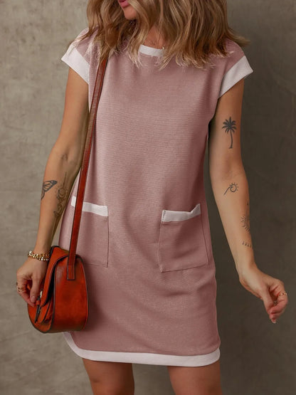 CM | Mini vestido con escote redondo y manga larga