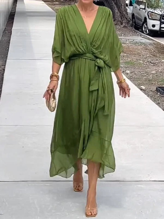 CM | Elegante maxi vestido estampado sin mangas