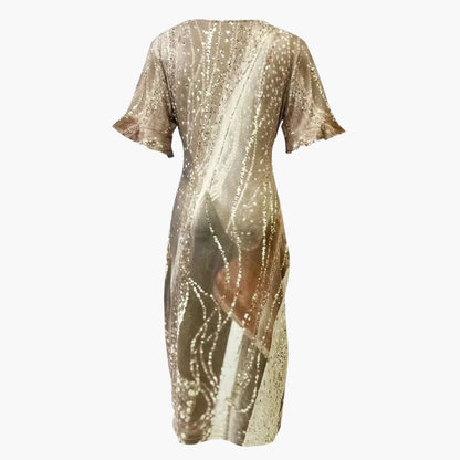 CM | Vestido largo de mujer con estampado floral y cintura recortada