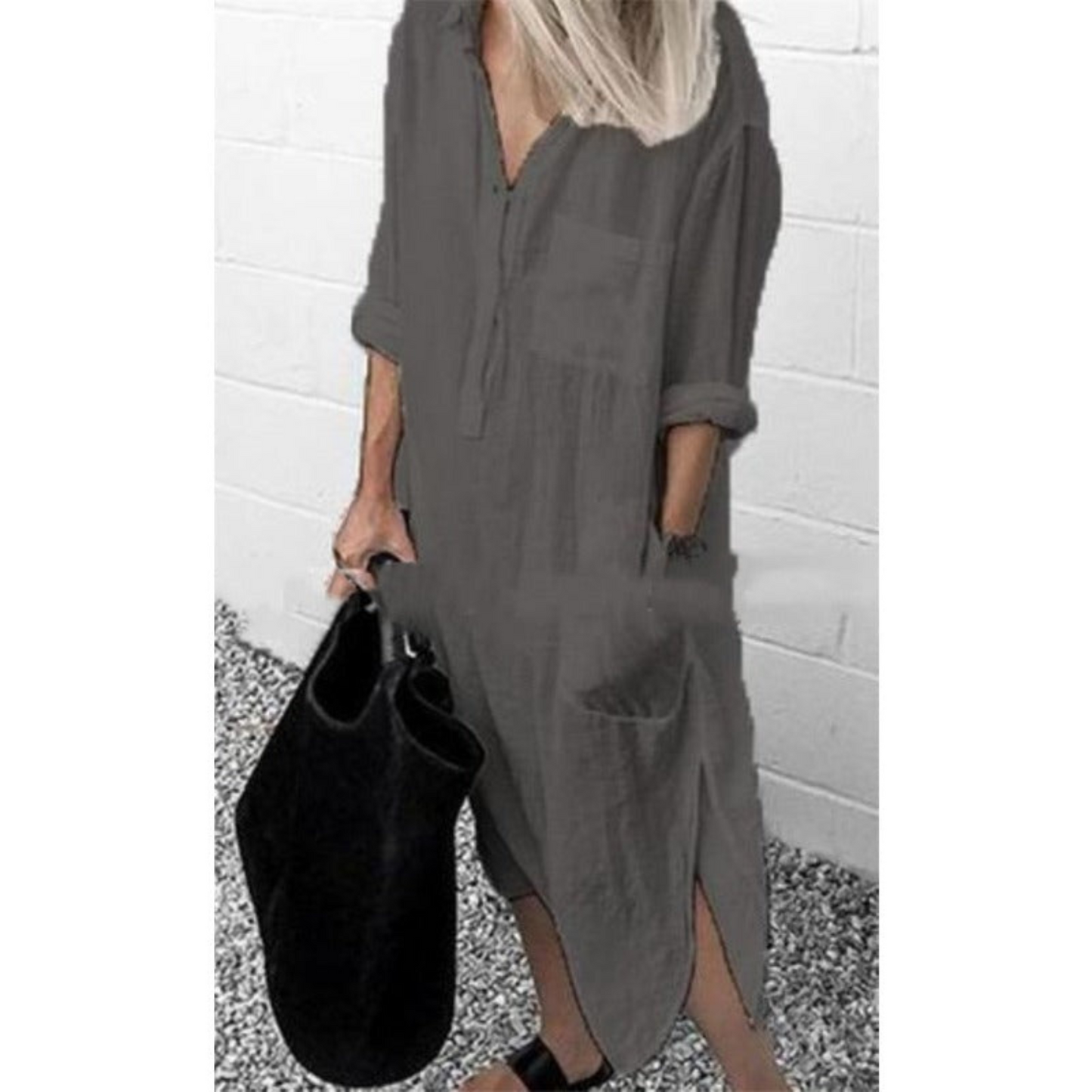 CM | vestido blusa de gran tamaño de moda para las mujeres