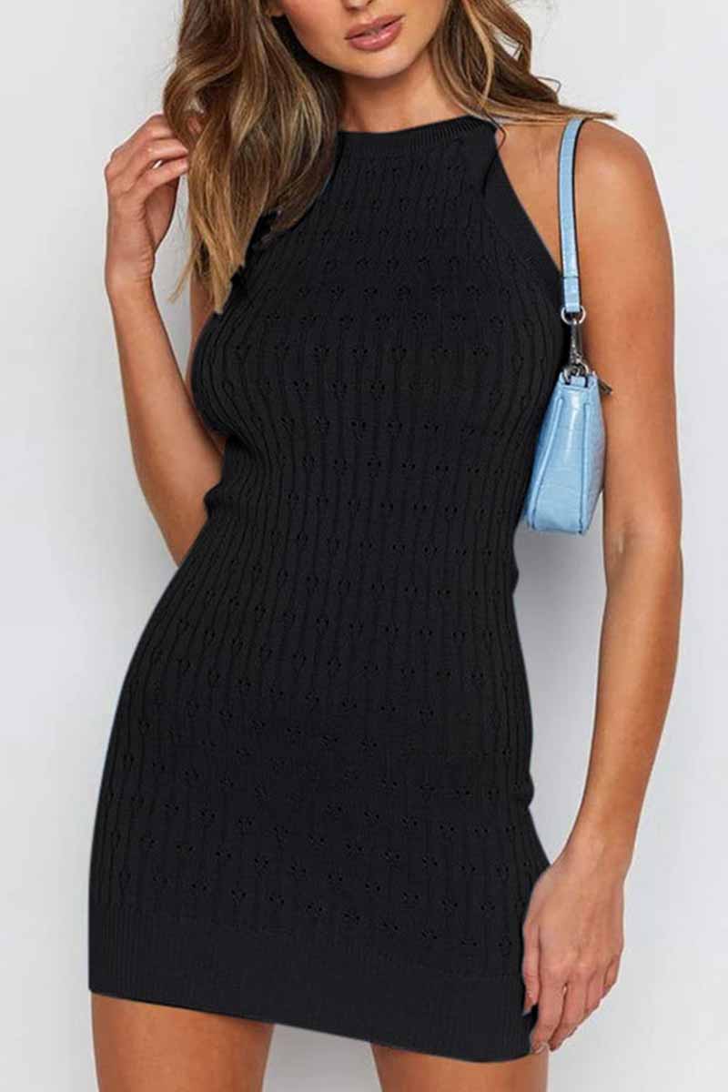 CM | Minivestido de punto de canalé