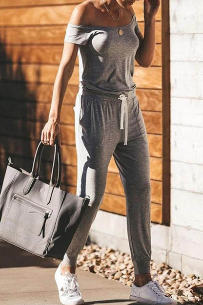 CM | mono de manga corta de color sólido de un hombro ropa casual