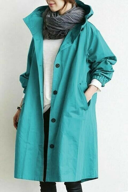 CM | Elegante gabardina suelta monocolor