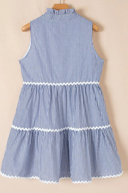 CM | Stripe Mini vestido sin mangas y con escote de pico