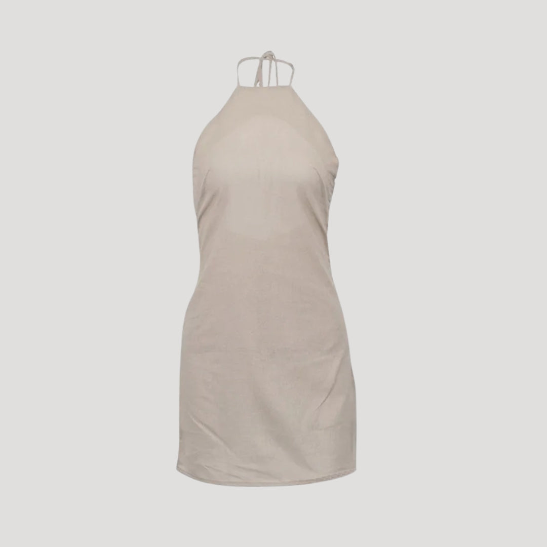 CM | Mini Vestido de Verano de Lino con Cuello